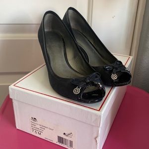 Coach Paola 7.5 Black CC Wedges